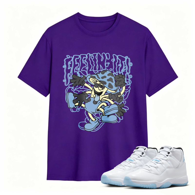 Cartoon Character With Blue Hat And Shoes Shirt To Match Air Jordan 11 White Legend Blue Sneaker Match Shirt