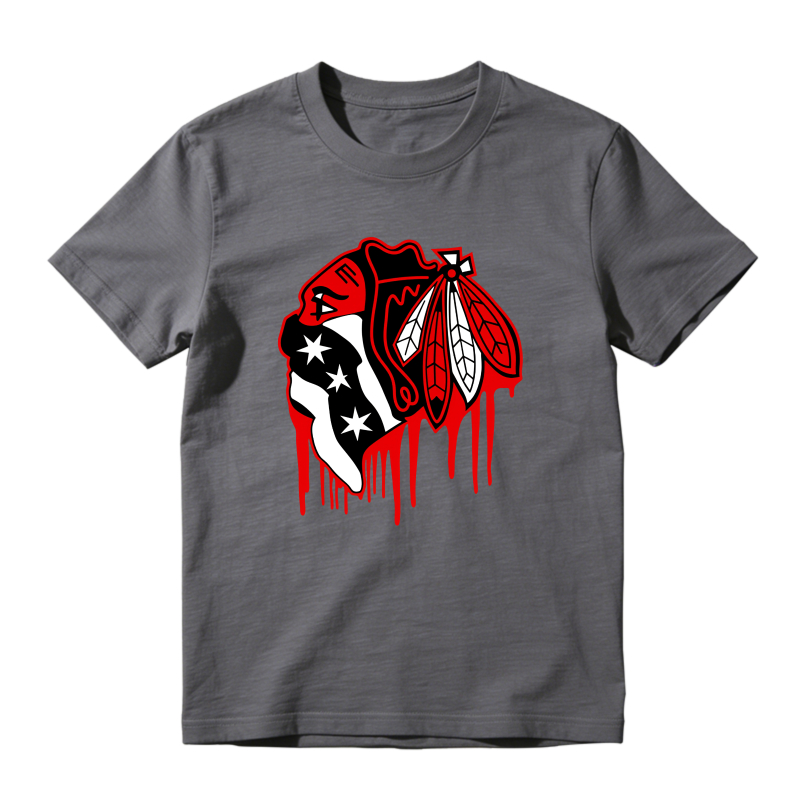 Chicago Bulls Logo With Drip Effect Shirt To Match Air Jordan 13 Chicago - Sneaker Match Shirt