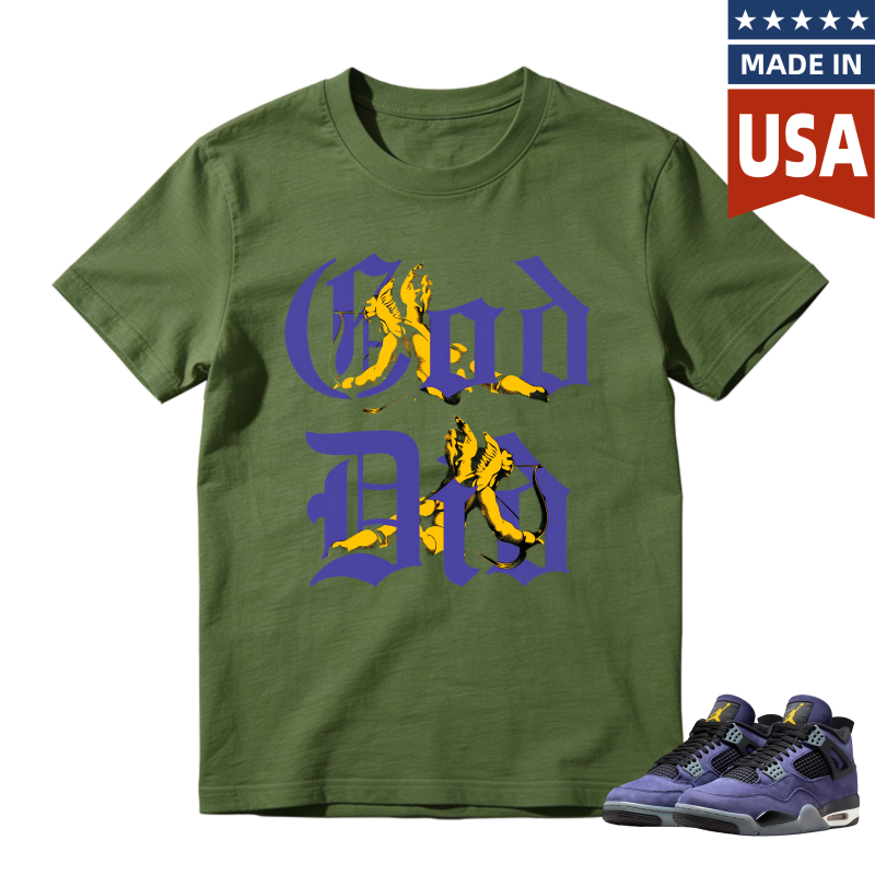 God Dd Graphic Shirt To Match Jordan 4 Lakers Imperial Purple Sneaker Match Shirt