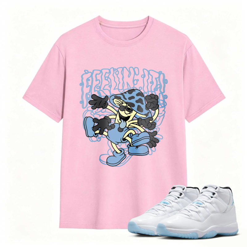 Cartoon Character With Blue Hat And Shoes Shirt To Match Air Jordan 11 White Legend Blue Sneaker Match Shirt