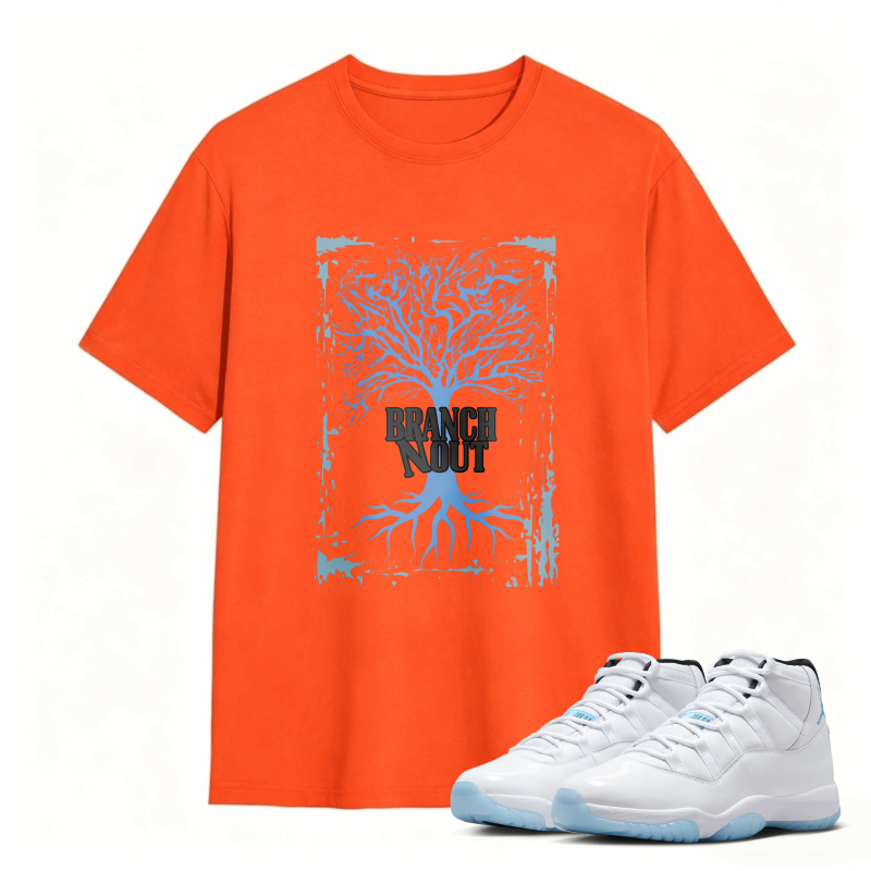 Tree Branch Roots Design Shirt To Match Air Jordan 11 White Legend Blue Sneaker Match Shirt