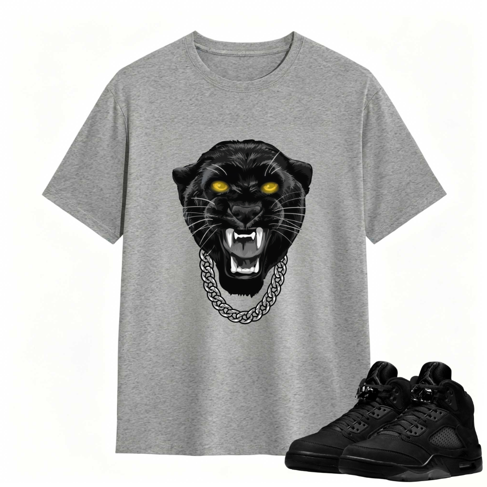 Shirt To Match Air Jordan 5 Retro SE "Black Cat" Sneaker - Gangster Black Cat Sneaker Tees