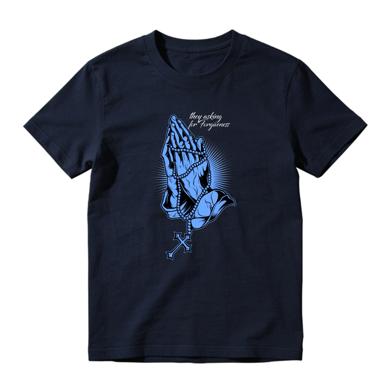Praying Hands With Rosary And Cross Shirt To Match Jordan 14 Black And University Blue Sneaker Match Shirt