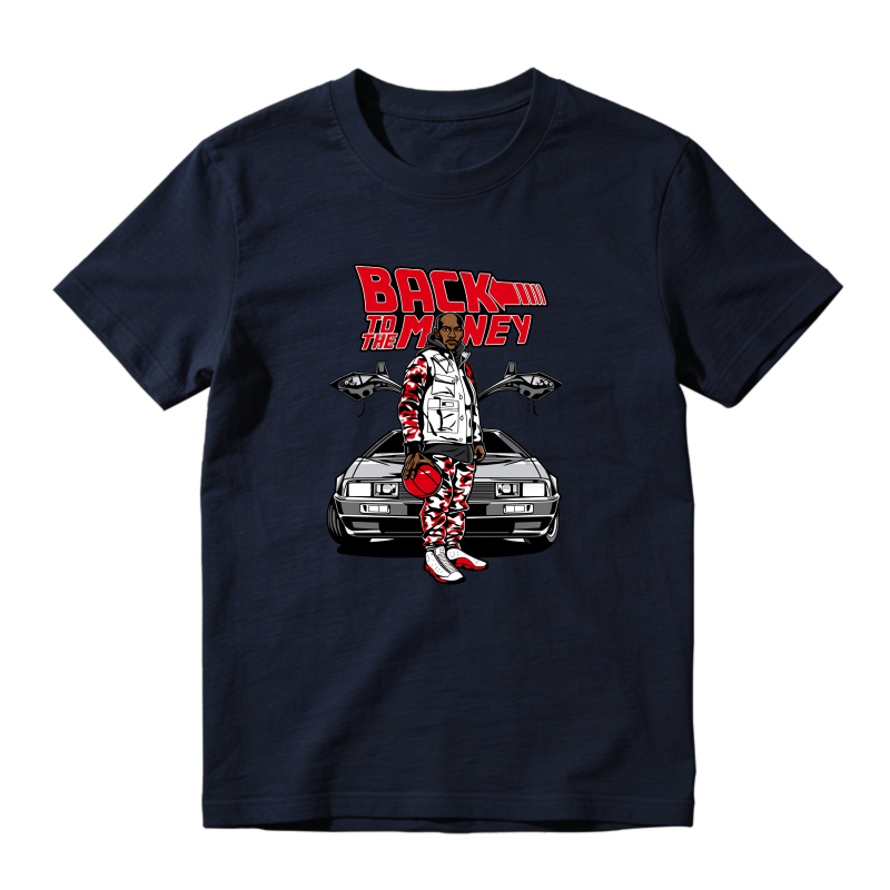 Back To The Money Graphic With Car And Character Shirt To Match Air Jordan 13 Chicago - Sneaker Match Shirt
