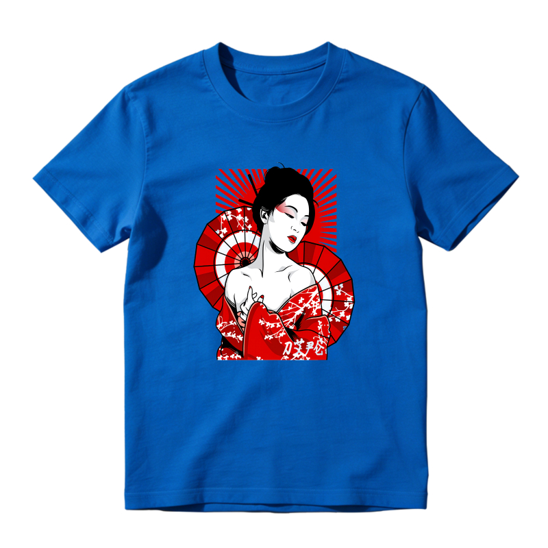Geisha With Red Fan And Cherry Blossoms Shirt To Match Air Jordan 13 Chicago - Sneaker Match Shirt