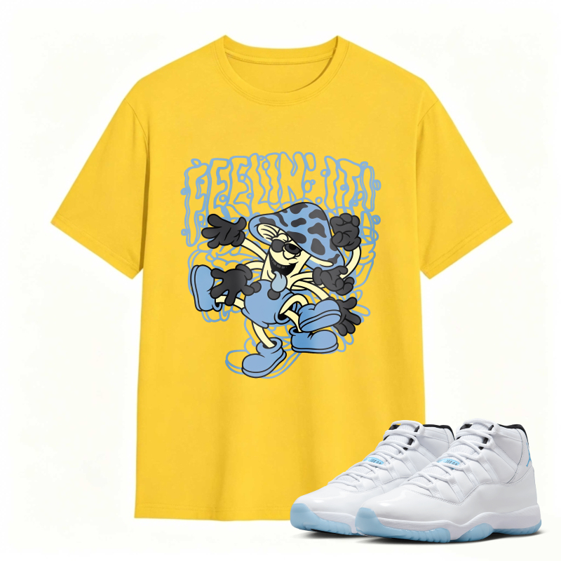 Cartoon Character With Blue Hat And Shoes Shirt To Match Air Jordan 11 White Legend Blue Sneaker Match Shirt