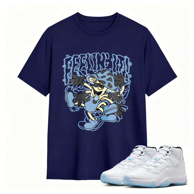 Cartoon Character With Blue Hat And Shoes Shirt To Match Air Jordan 11 White Legend Blue Sneaker Match Shirt