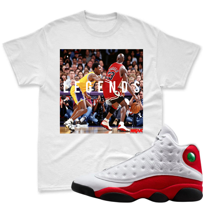 Legends Basketball Players In Action Shirt To Match Air Jordan 13 Chicago - Sneaker Match Shirt