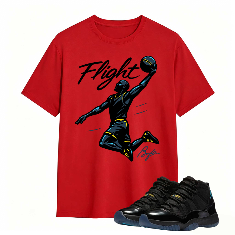 Flight Basketball Shirt Match Air Jordan 11 Gamma - Air Jordan 11 Gamma Blue Tee
