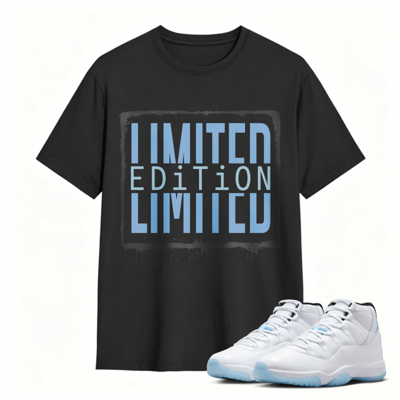 Limited Edition Text Design Shirt To Match Air Jordan 11 White Legend Blue - Sneaker Match Shirt