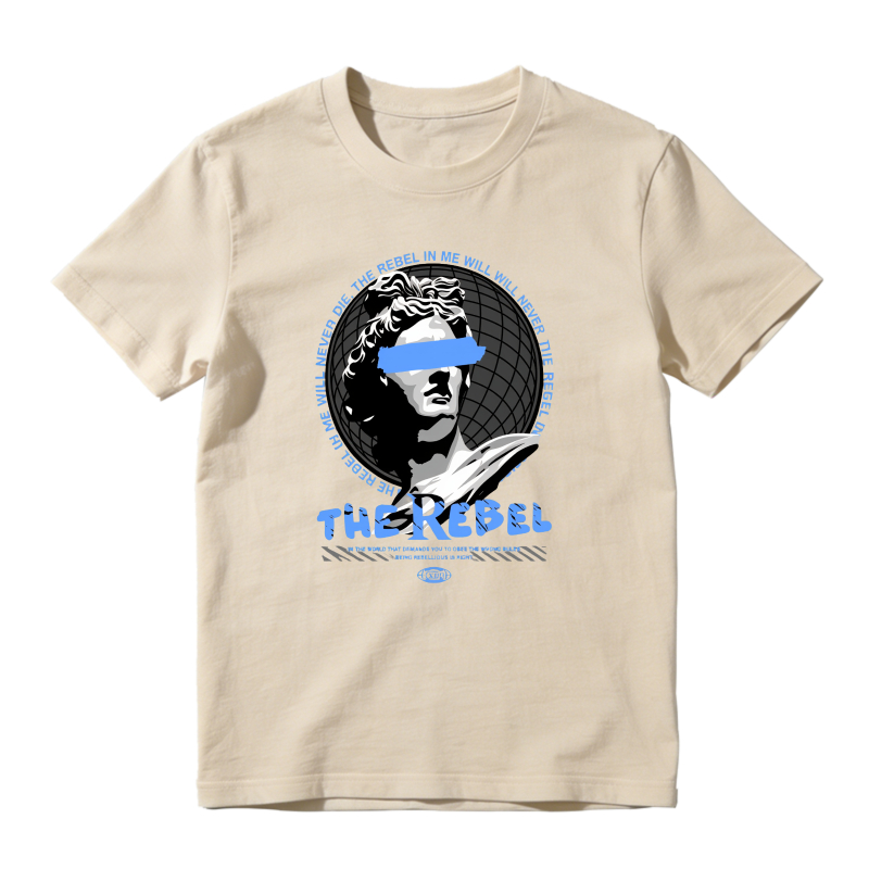 Rebel Theme With Classic Portrait And Bold Text Shirt To Match Jordan 14 Black And University Blue - Sneaker Match Shirt