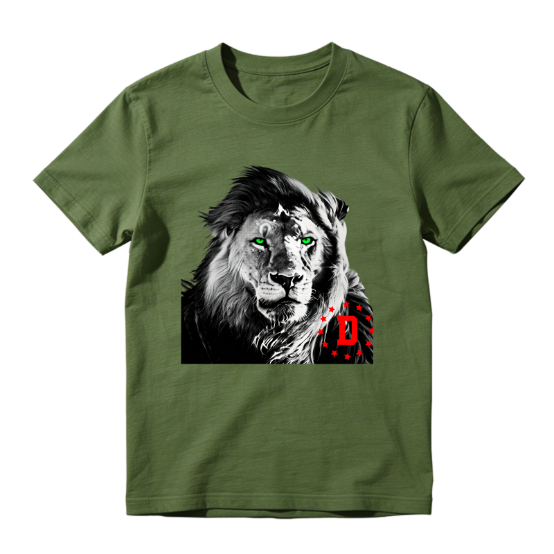 Lion With Green Eyes And Red D Logo Shirt To Match Air Jordan 13 Chicago Sneaker Match Shirt