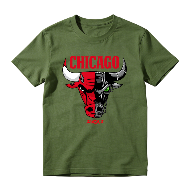 Chicago Bulls Logo With Red And Black Bull Head Design Shirt To Match Air Jordan 13 Chicago - Sneaker Match Shirt