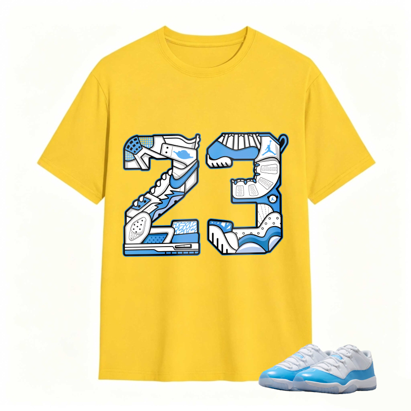 Number 23 With Jordan 11 University Blue Sneaker Design Shirt To Match Jordan 11 University Blue - Sneaker Match Shirt