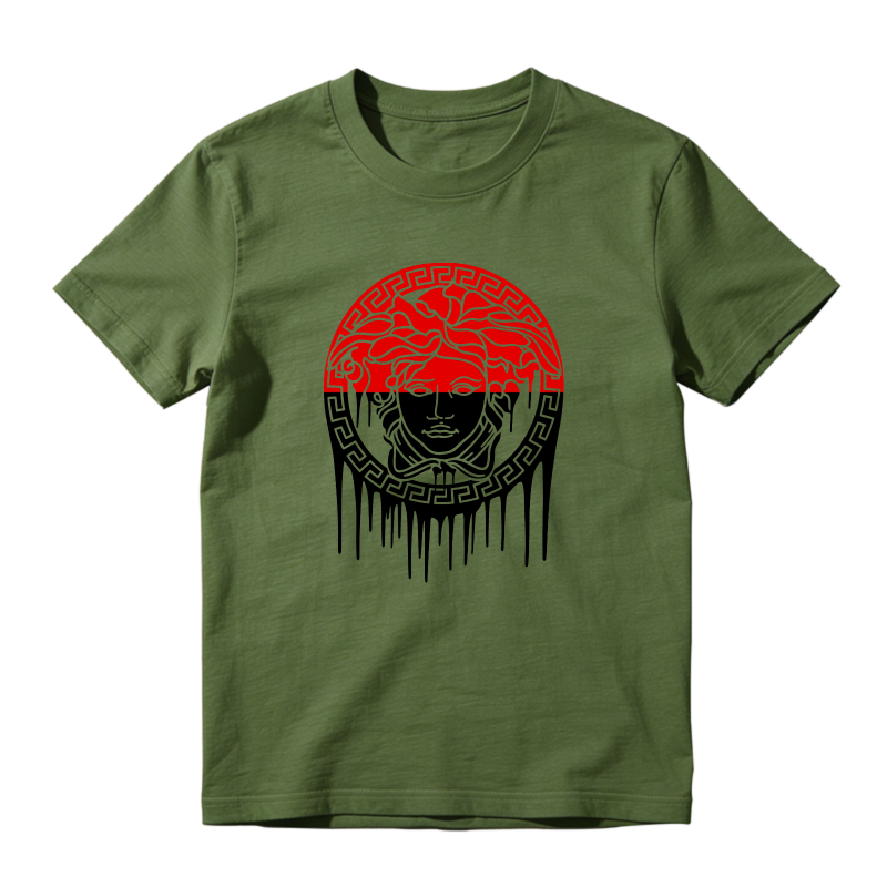Medusa Head With Greek Pattern And Dripping Effect Shirt To Match Air Jordan 13 Chicago - Sneaker Match Shirt