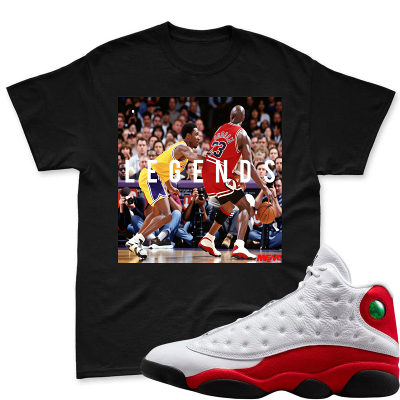 Legends Basketball Players In Action Shirt To Match Air Jordan 13 Chicago - Sneaker Match Shirt