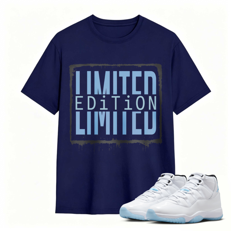 Limited Edition Text Design Shirt To Match Air Jordan 11 White Legend Blue - Sneaker Match Shirt