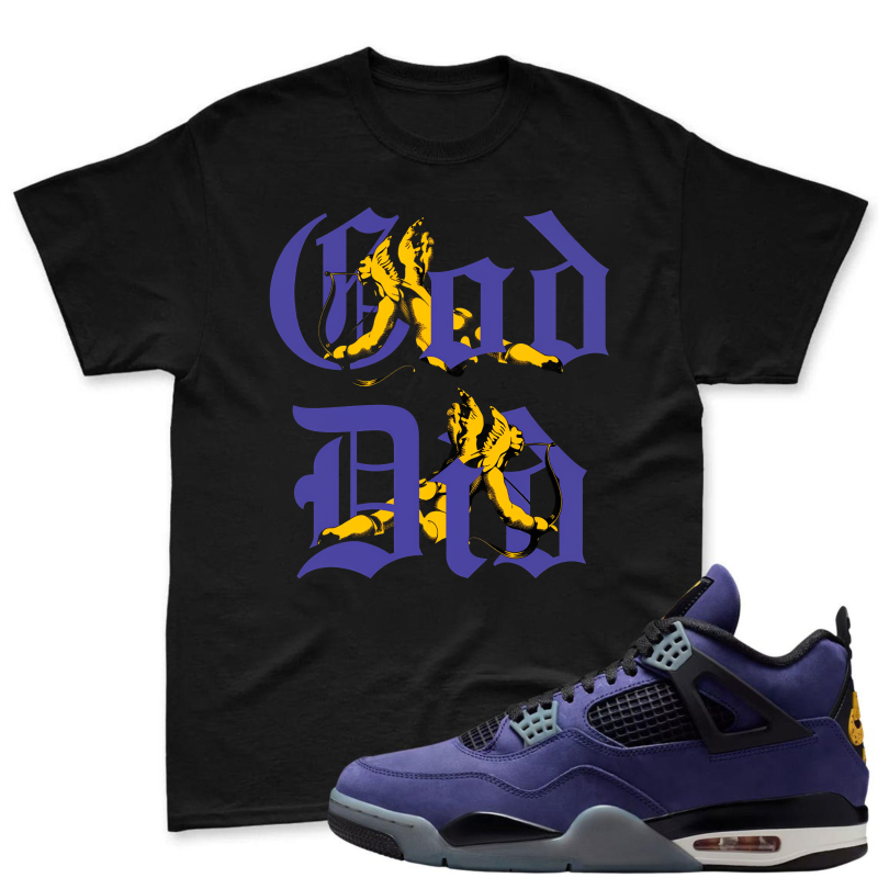 God Dd Graphic Shirt To Match Jordan 4 Lakers Imperial Purple Sneaker Match Shirt