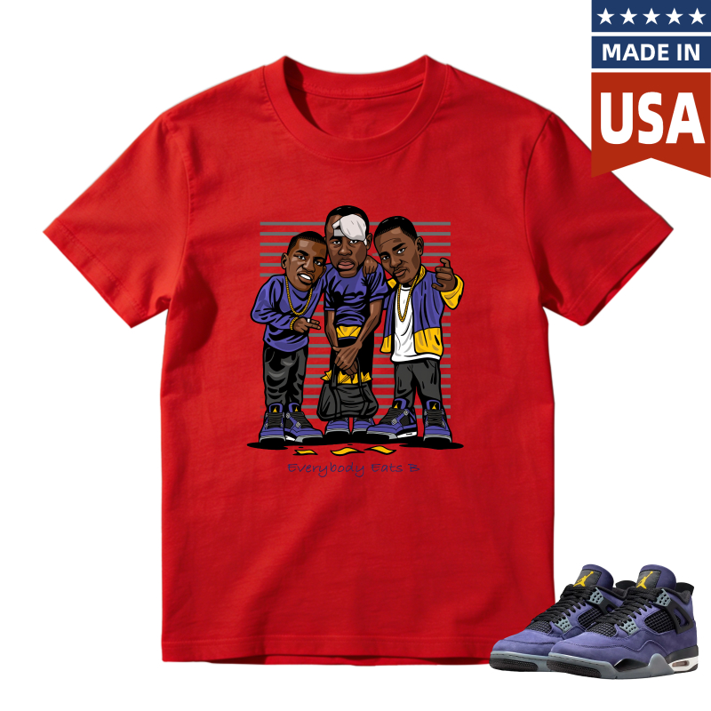 Cartoon Lakers Players Shirt to Match Jordan 4 Lakers Imperial Purple - Sneaker Match Shirt