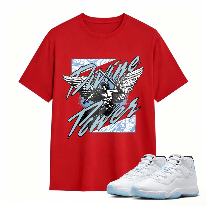 Flying Wings Graphic Shirt To Match Air Jordan 11 White Legend Blue Sneaker Match Shirt