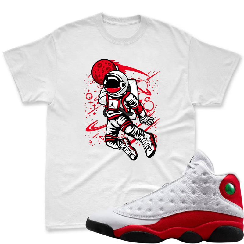 Astronaut With Red Planet And Space Elements Shirt To Match Air Jordan 13 Chicago - Sneaker Match Shirt