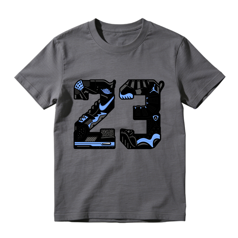 Number 23 With Jordan 14 Shoe Design Shirt To Match Jordan 14 Black And University Blue Sneaker Match Shirt