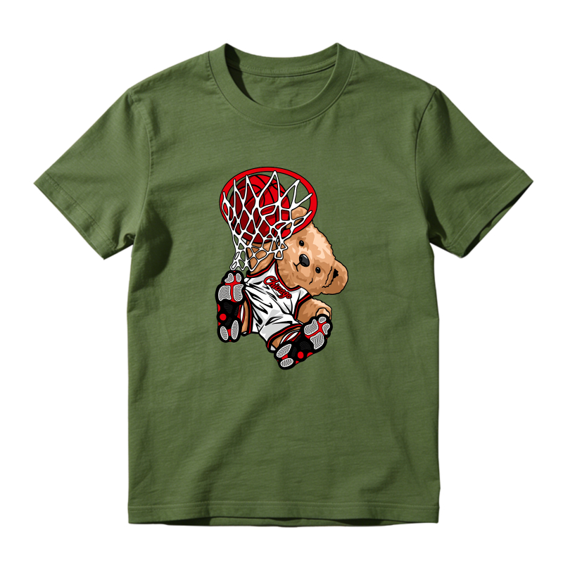 Teddy Bear Dunking Basketball Shirt To Match Air Jordan 13 Chicago - Sneaker Match Shirt