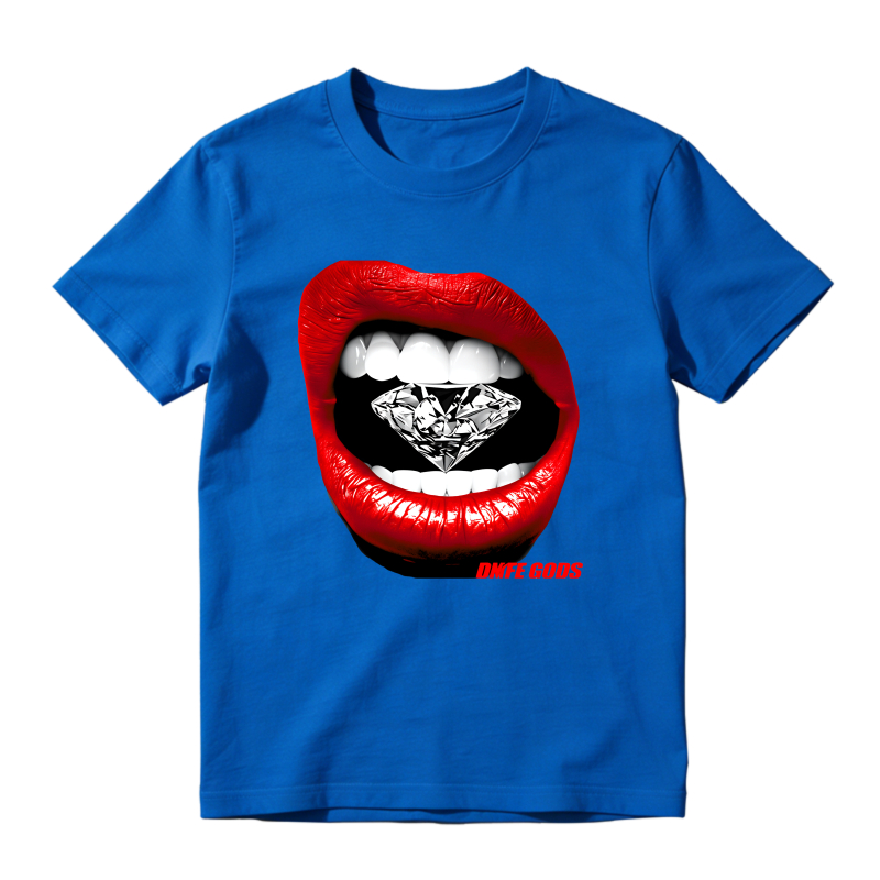 Red Lips With Diamond Teeth Pattern Shirt To Match Air Jordan 13 Chicago - Sneaker Match Shirt