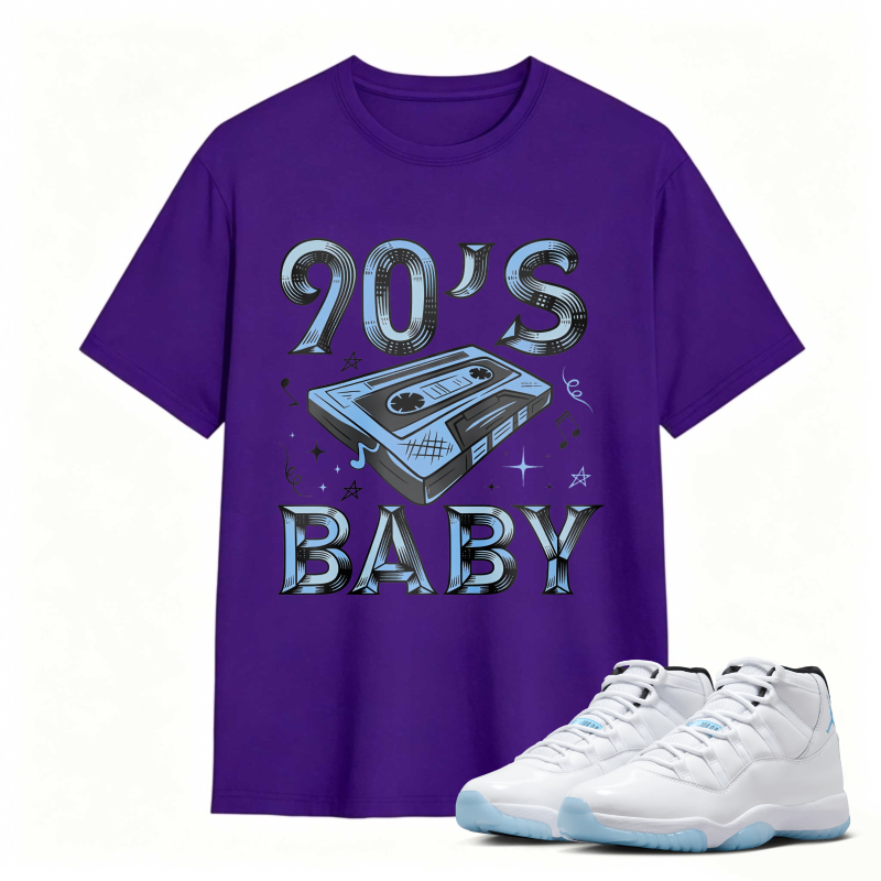 90s Baby Cassette Tape Design Shirt to Match Air Jordan 11 White Legend Blue - Sneaker Match Shirt