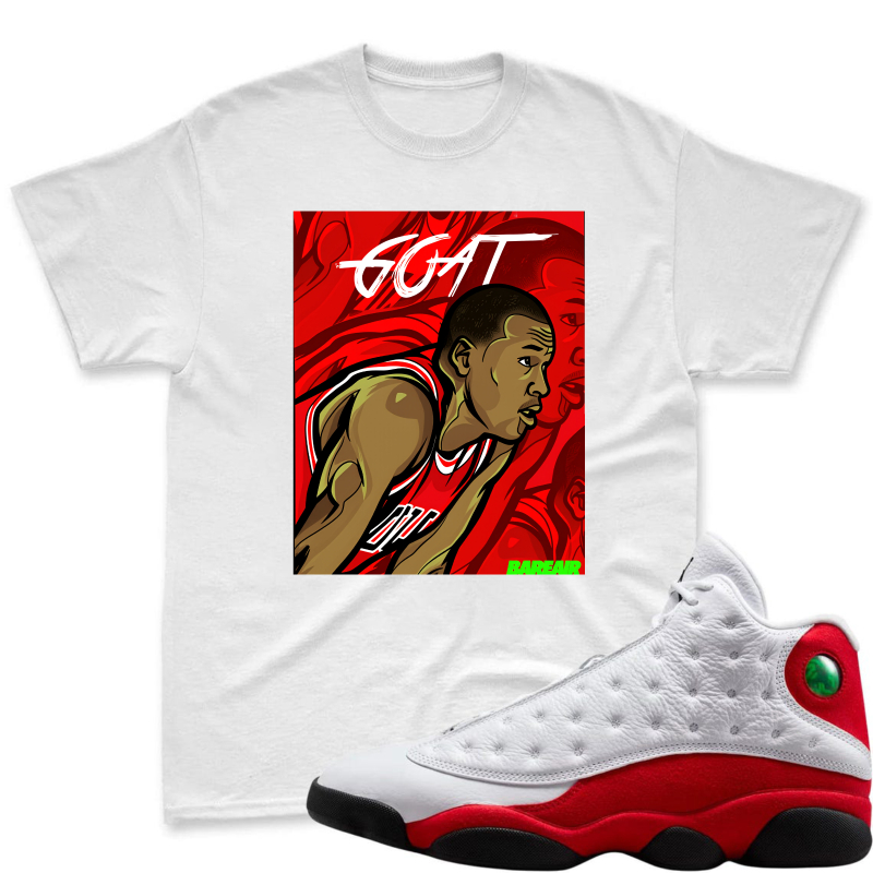 Michael Jordan Goat Art Shirt To Match Air Jordan 13 Chicago - Sneaker Match Shirt