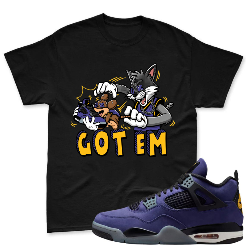 Looney Tunes Sylvester And Tweety Bird Got Em Shirt To Match Jordan 4 Lakers Imperial Purple Sneaker Match Shirt