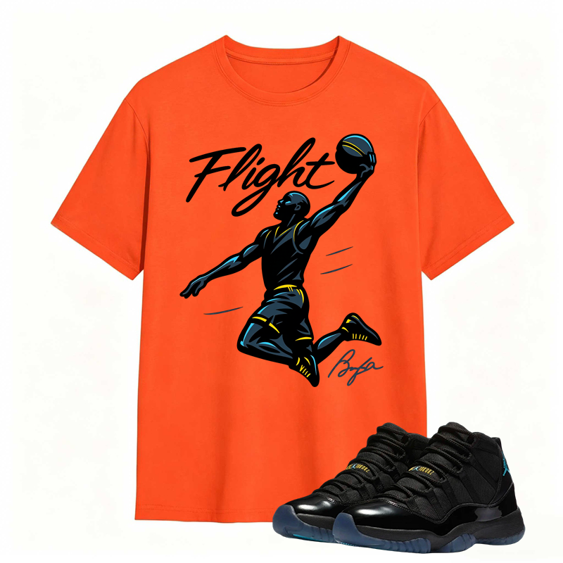 Flight Basketball Shirt Match Air Jordan 11 Gamma - Air Jordan 11 Gamma Blue Tee