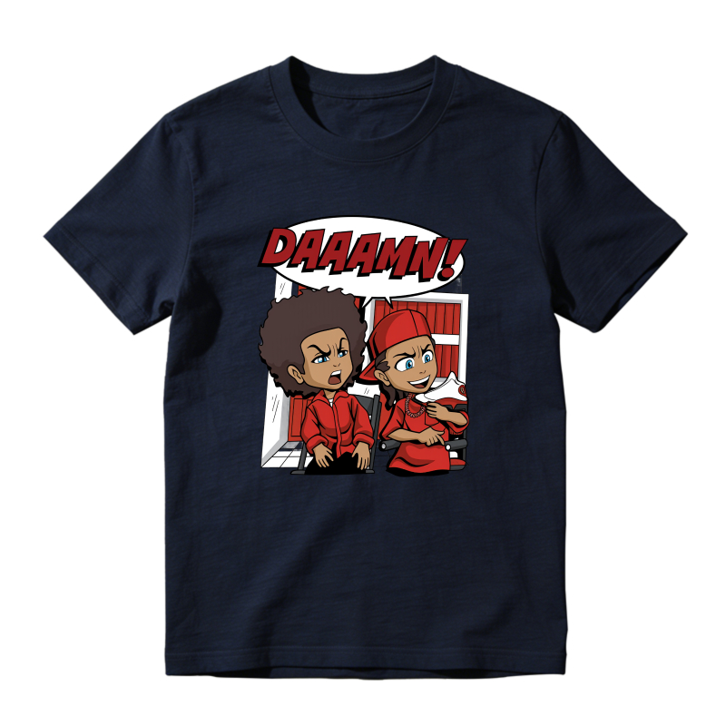 Cartoon Characters With Daaamn Text Shirt To Match Air Jordan 13 Chicago - Sneaker Match Shirt