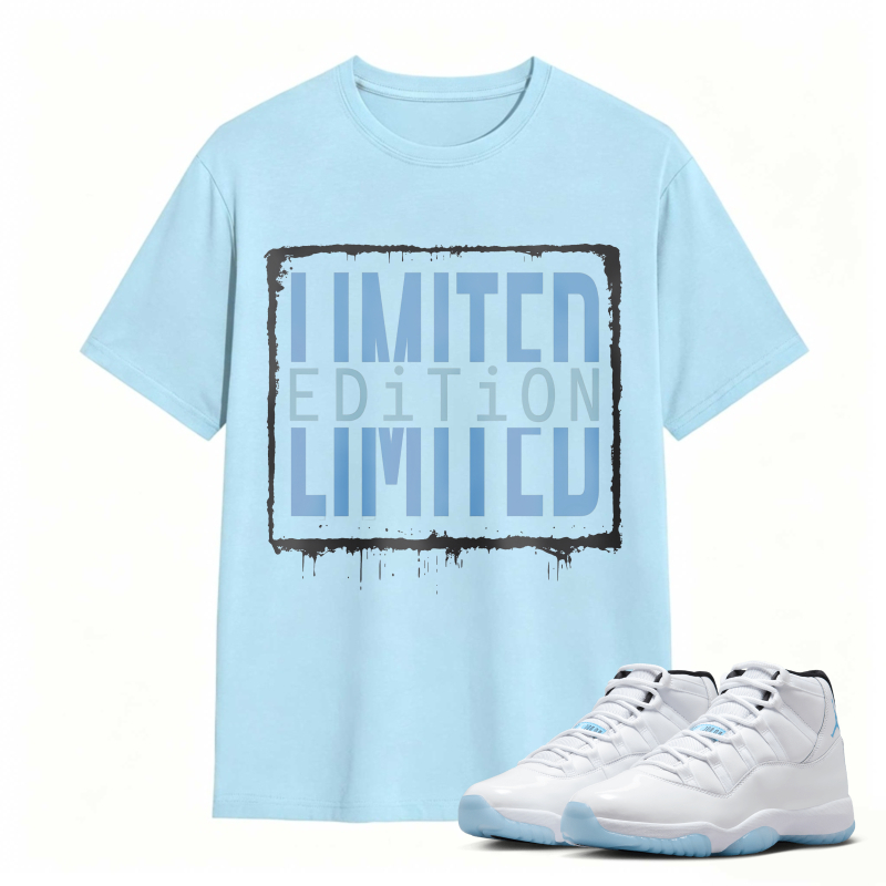 Limited Edition Text Design Shirt To Match Air Jordan 11 White Legend Blue - Sneaker Match Shirt