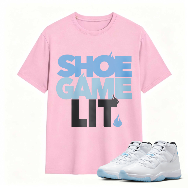 Shoe Game Lit Shirt To Match Air Jordan 11 White Legend Blue Sneaker Match Shirt