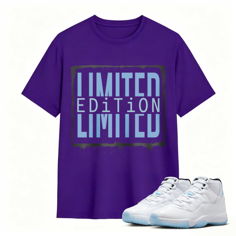Limited Edition Text Design Shirt To Match Air Jordan 11 White Legend Blue - Sneaker Match Shirt