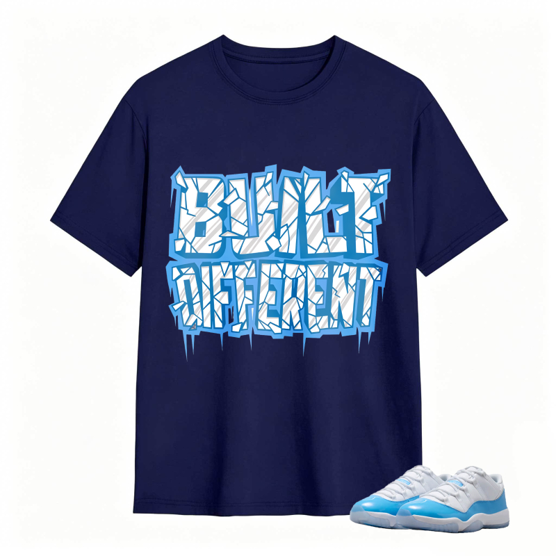 Built Different Shirt To Match Jordan 11 University Blue Sneaker Match Shirt
