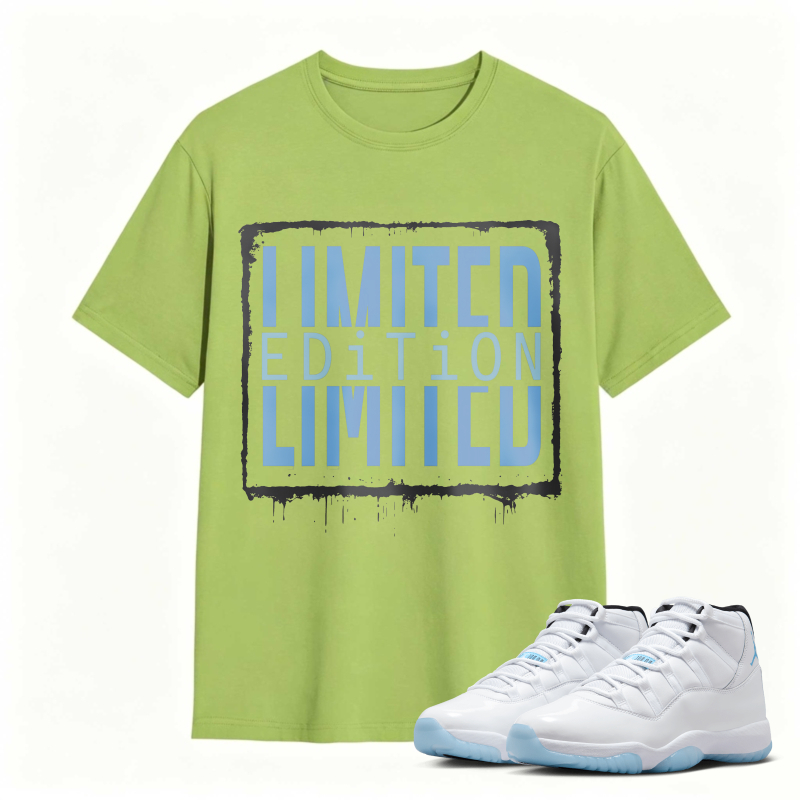 Limited Edition Text Design Shirt To Match Air Jordan 11 White Legend Blue - Sneaker Match Shirt