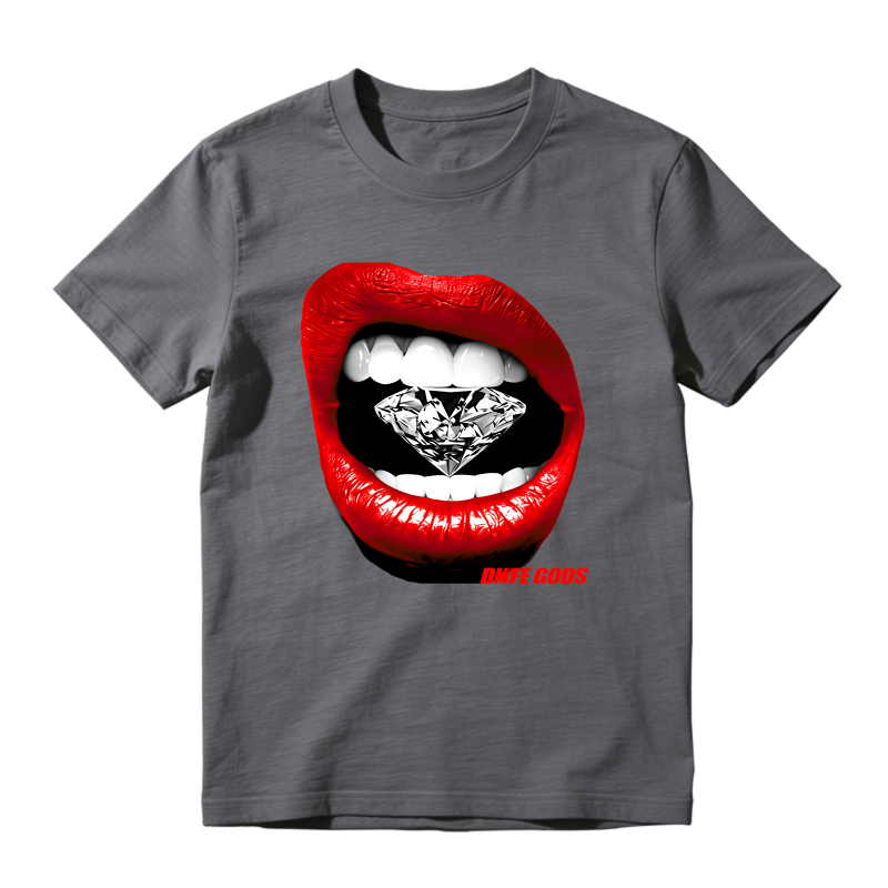 Red Lips With Diamond Teeth Pattern Shirt To Match Air Jordan 13 Chicago - Sneaker Match Shirt