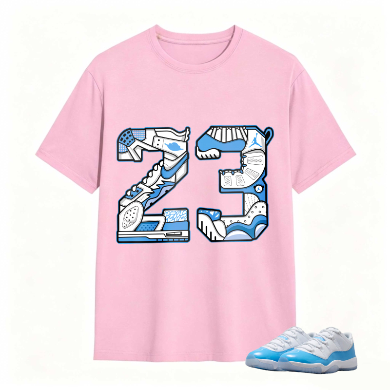 Number 23 With Jordan 11 University Blue Sneaker Design Shirt To Match Jordan 11 University Blue - Sneaker Match Shirt