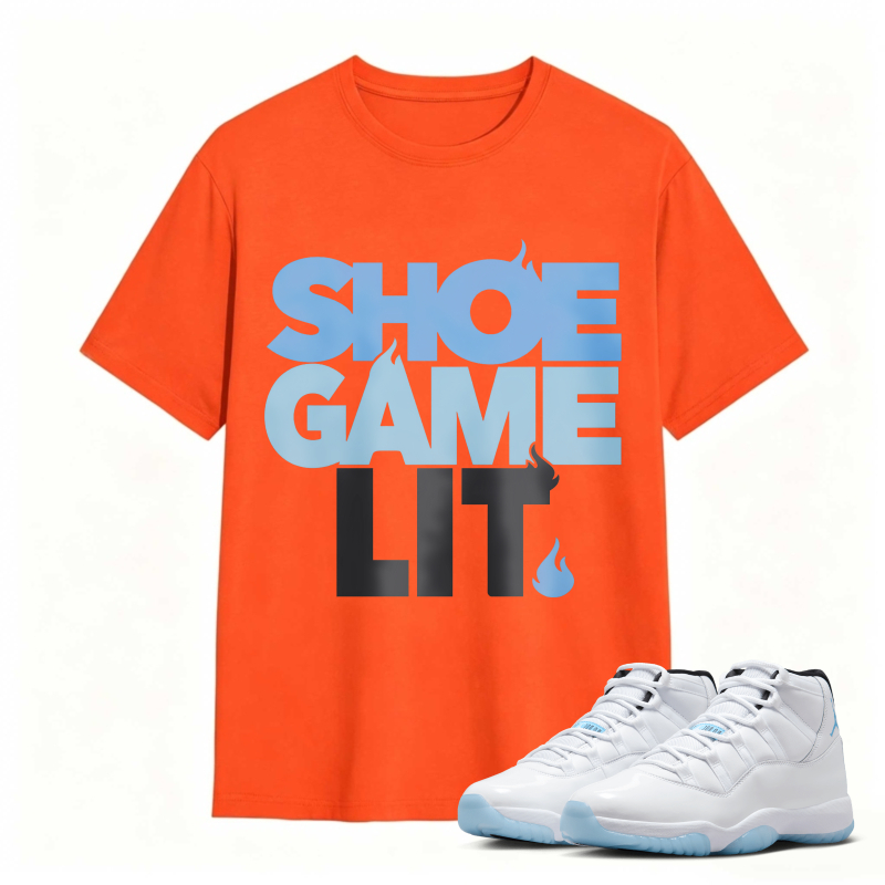 Shoe Game Lit Shirt To Match Air Jordan 11 White Legend Blue Sneaker Match Shirt