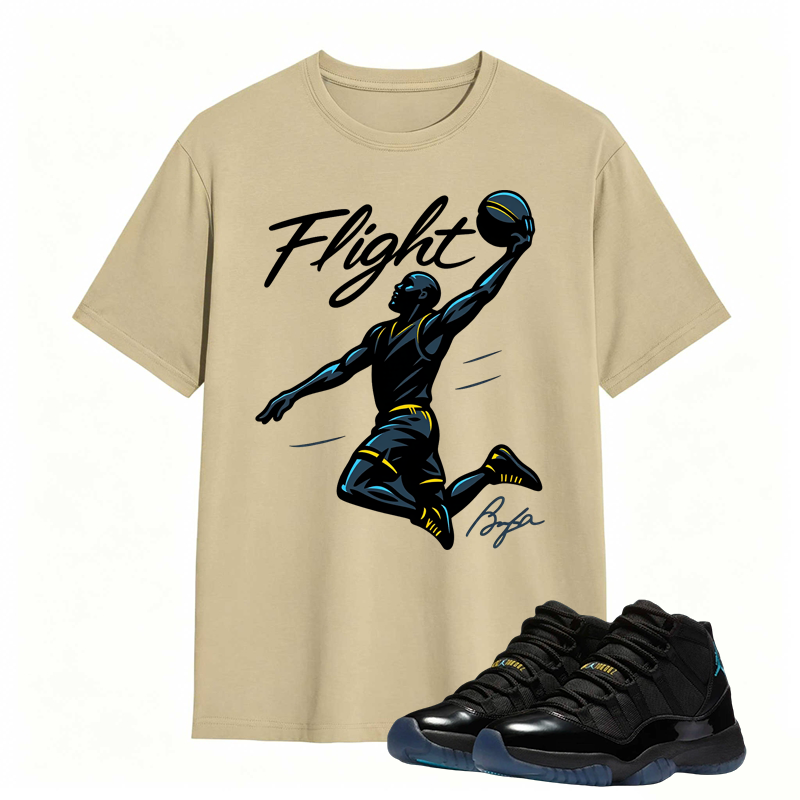 Flight Basketball Shirt Match Air Jordan 11 Gamma - Air Jordan 11 Gamma Blue Tee