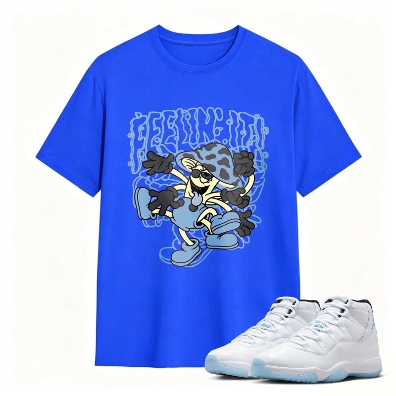 Cartoon Character With Blue Hat And Shoes Shirt To Match Air Jordan 11 White Legend Blue Sneaker Match Shirt