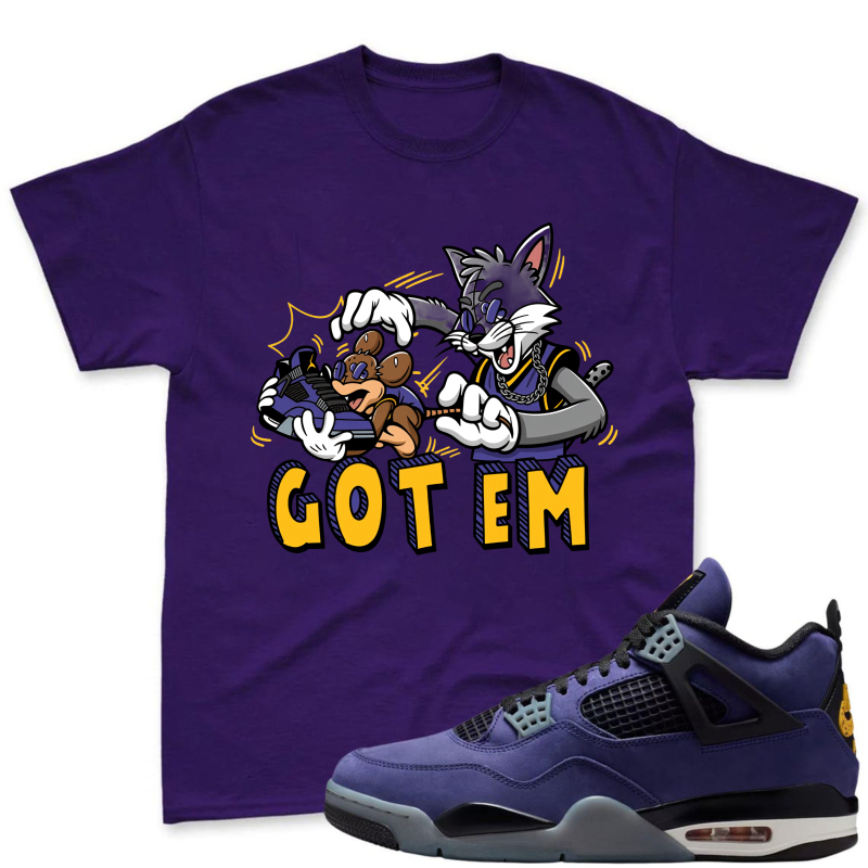 Looney Tunes Sylvester And Tweety Bird Got Em Shirt To Match Jordan 4 Lakers Imperial Purple Sneaker Match Shirt