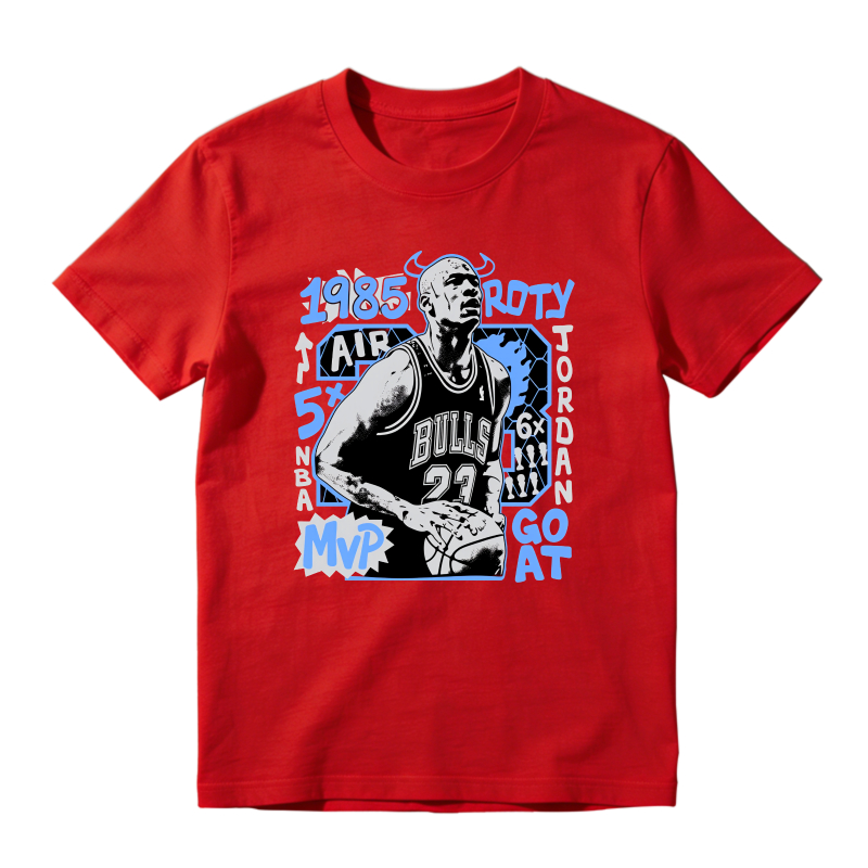 Michael Jordan Bulls 1985 Roto Air Jordan 6x Champion Mvp Goat Shirt To Match Jordan 14 Black And University Blue Sneaker Match Shirt