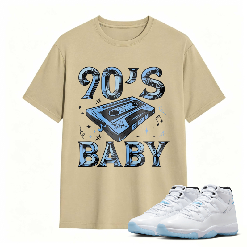 90s Baby Cassette Tape Design Shirt to Match Air Jordan 11 White Legend Blue - Sneaker Match Shirt