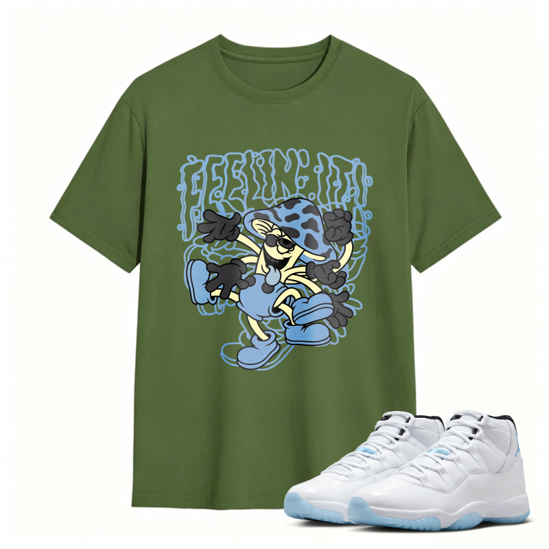 Cartoon Character With Blue Hat And Shoes Shirt To Match Air Jordan 11 White Legend Blue Sneaker Match Shirt