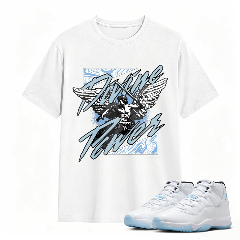 Flying Wings Graphic Shirt To Match Air Jordan 11 White Legend Blue Sneaker Match Shirt