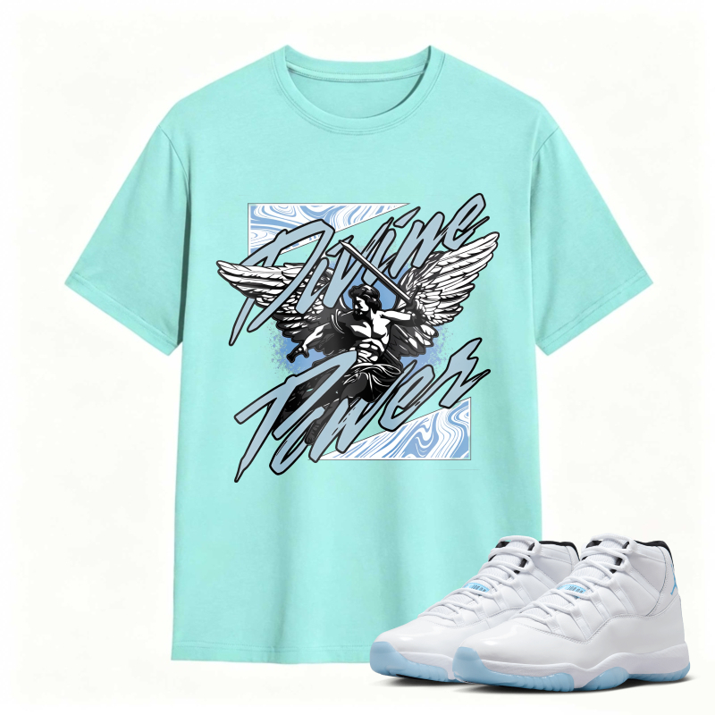 Flying Wings Graphic Shirt To Match Air Jordan 11 White Legend Blue Sneaker Match Shirt