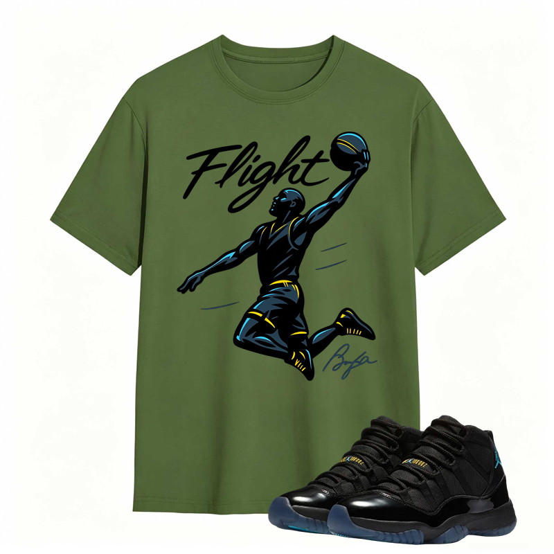 Flight Basketball Shirt Match Air Jordan 11 Gamma - Air Jordan 11 Gamma Blue Tee